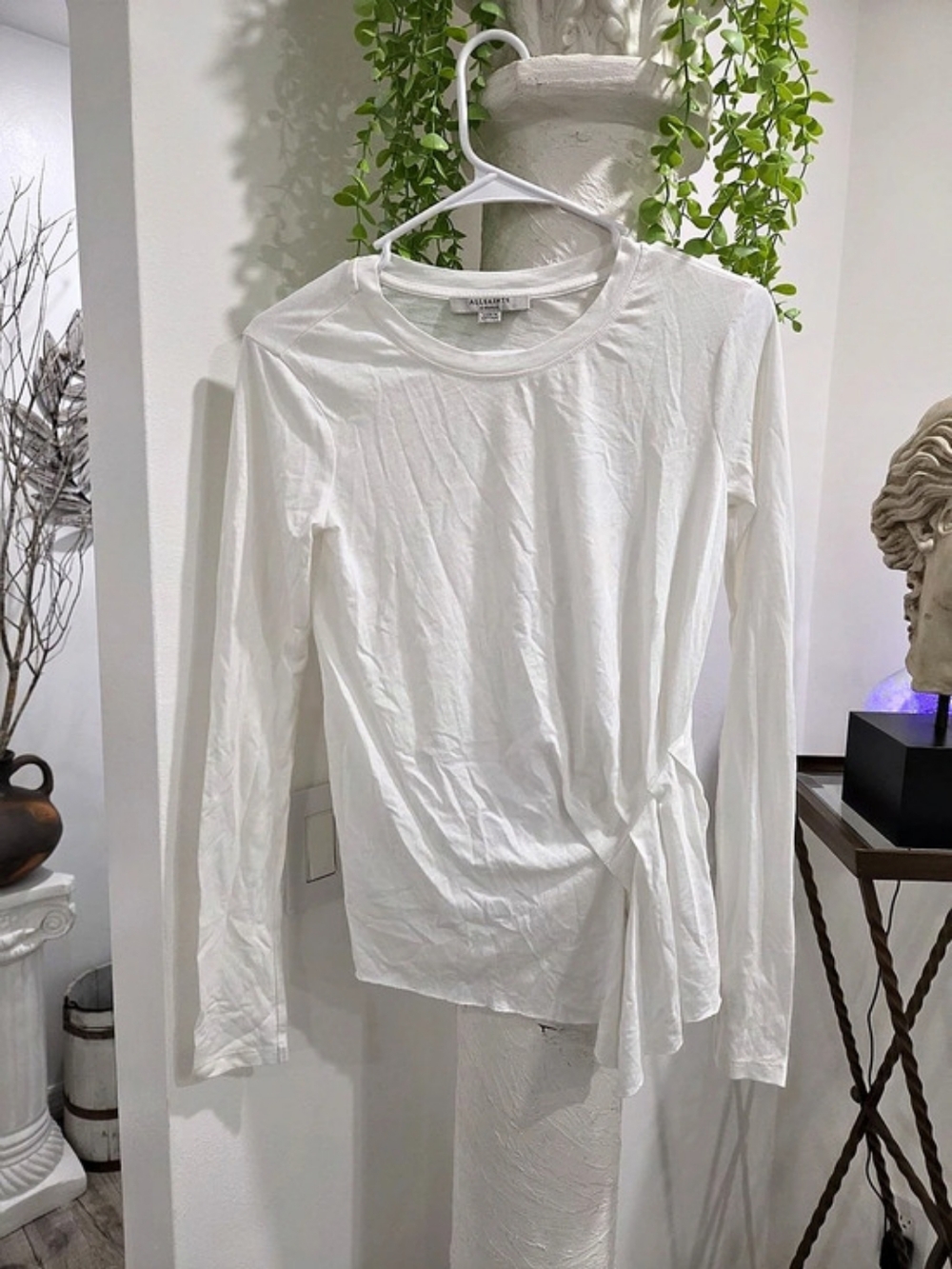 Allsaints Asymmetrical Twist Top White Small